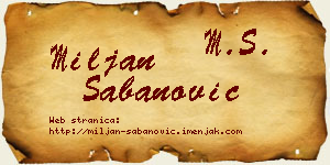 Miljan Šabanović vizit kartica